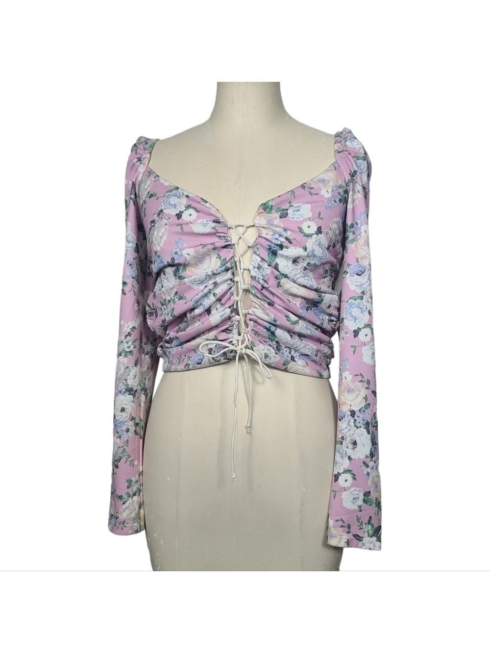 ASOS Floral Front Lace Long Sleeve Top 6